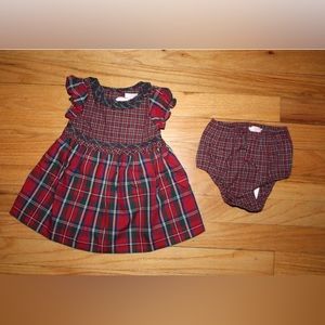 Chaps Baby Girl Tartan Plaid Dress Sz 3M